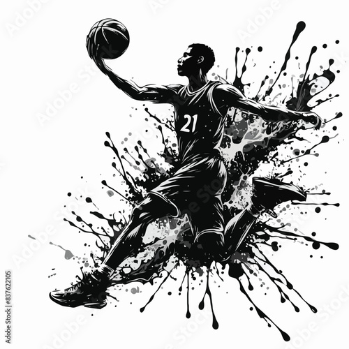 grunge spray basketball