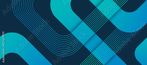 Blue geometric abstract background. Minimal geometric. Trendy gradient shape design. Modern futuristic graphic.