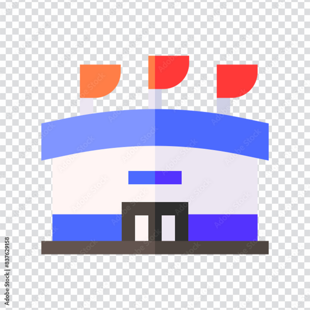 Obraz premium Stadium icon vector design. flat vector illustration. Pixel perfect 64 x 64. Vector illustration simple symbol in eps 10