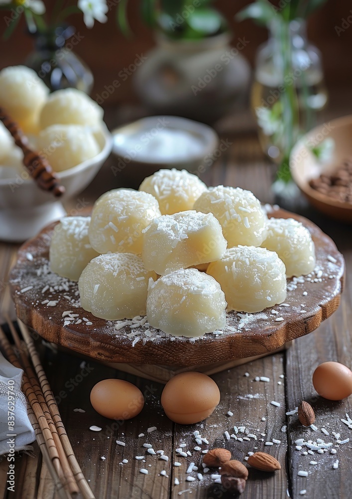 Mochi - Chewy rice cakes often filled with sweet bean paste.