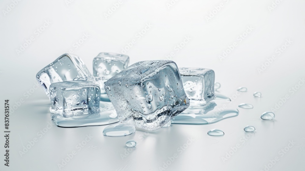 ice cubes on white background ice cubes on white background