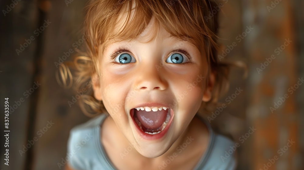 Captivating Child s Joyful Face Brimming with Excitement and Wonder Captivating Child s Joyful Face Brimming with Excitement and Wonder
