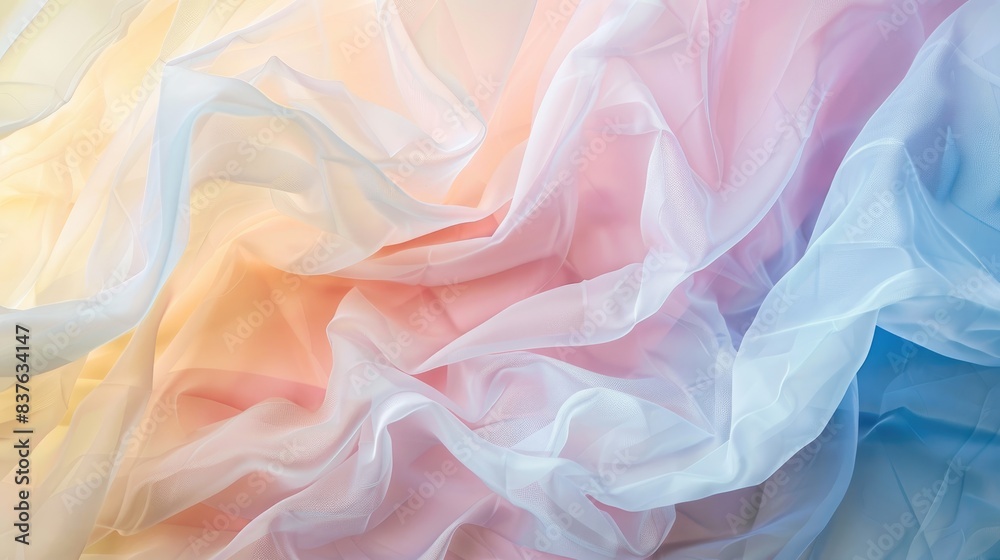 Fototapeta premium Ethereal Pastel Abstract: Dreamy Translucent Papers for Artistic Design Projects
