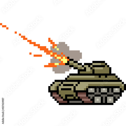 pixel art of war tank military