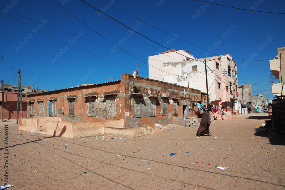 Vintage house of Saint-Louis, Senegal, West Africa
