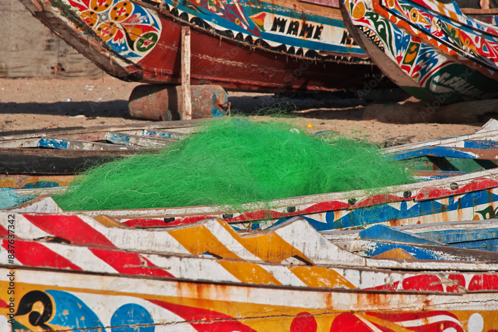 Boats in the river of Saint-Louis, Senegal, West Africa