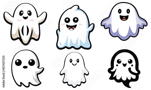 Ghost hand drawn Bundle boo illustration new vector bundle design