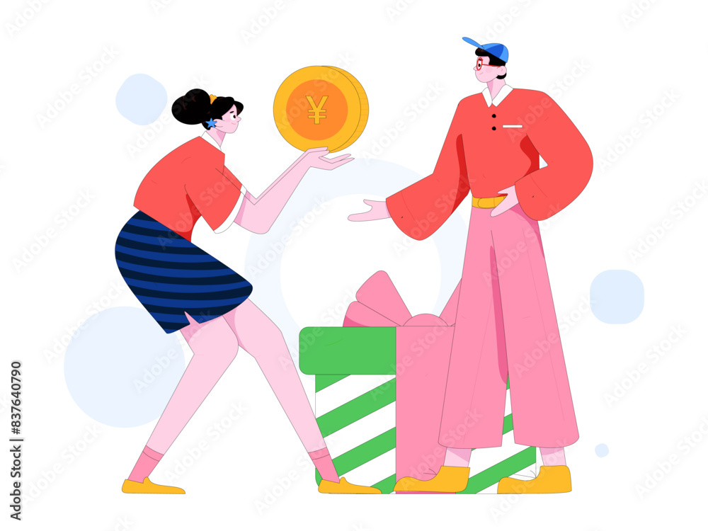 Holiday shopping people doing e-commerce online shopping flat vector concept operation hand drawn illustration
Holiday shopping people doing e-commerce online shopping flat vector concept operation hand drawn illustration