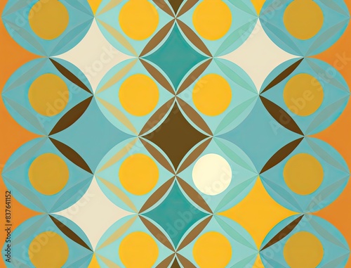 Retro geometry background in 70s style