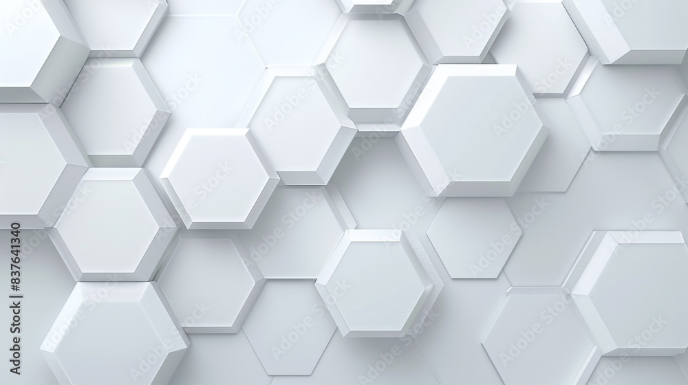 Abstract hexagon white 3D Futuristic background Abstract hexagon white 3D Futuristic background