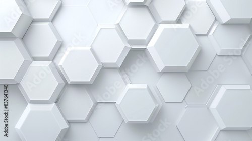 Abstract hexagon white 3D Futuristic background