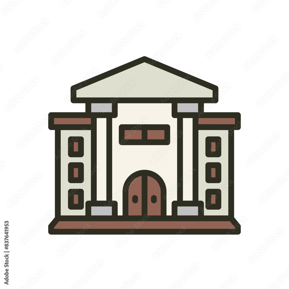 University building minimal icon. College institution, education vector web icon. Bank, government, historic or museum building vector icon symbol University building minimal icon. College institution, education vector web icon. Bank, government, historic or museum building vector icon symbol