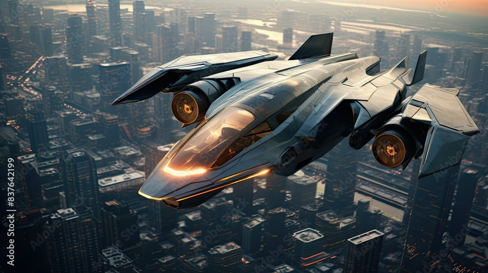 Photograph of a futuristic passenger aircraft, its sleek, aerodynamic design cutting through the clouds like a silver arrow, hinting at the possibilities of tomorrow's air travel Photograph of a futuristic passenger aircraft, its sleek, aerodynamic design cutting through the clouds like a silver arrow, hinting at the possibilities of tomorrow's air travel