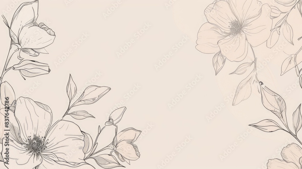 Elegant hand drawn floral background. Elegant hand drawn floral background.