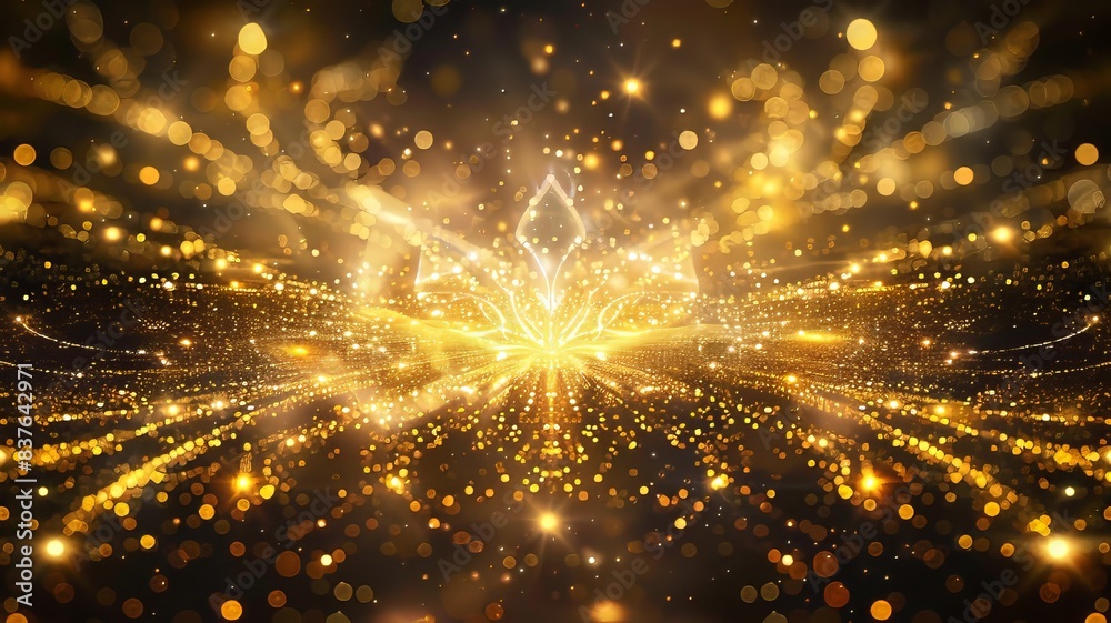 Naklejka premium gold symmetrical light with crown