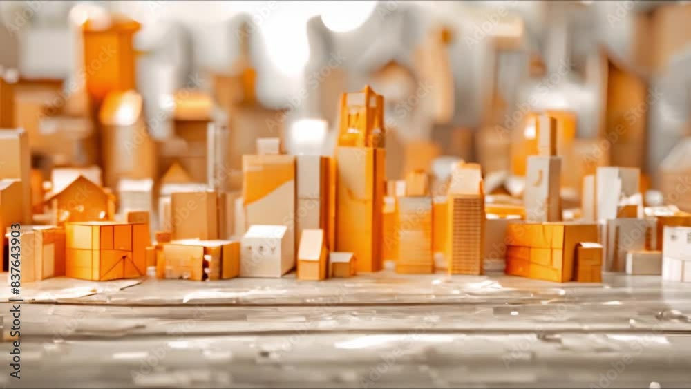 Urban city crafted from recycled paper and cardboard promoting sustainability and creativity. Concept Recycled Materials, Sustainability, Urban Design, Creativity, Cardboard Art Urban city crafted from recycled paper and cardboard promoting sustainability and creativity. Concept Recycled Materials, Sustainability, Urban Design, Creativity, Cardboard Art