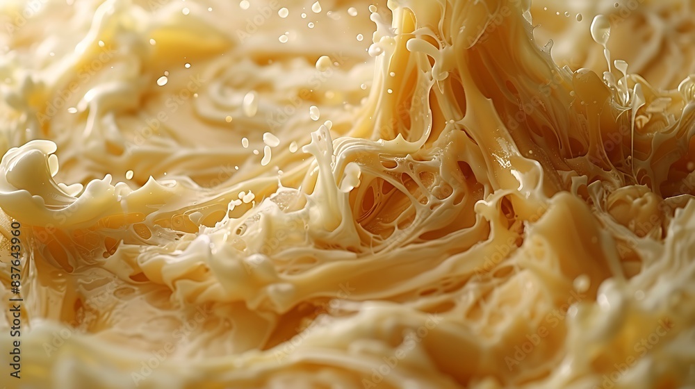 Close-up of shea butter being whipped to a light, fluffy texture. Close-up of shea butter being whipped to a light, fluffy texture.