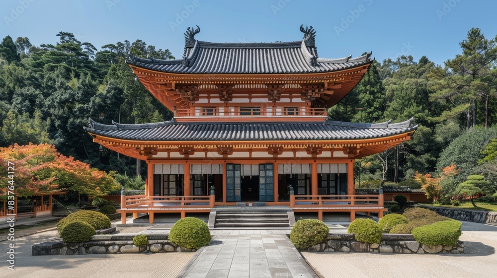 Naklejka premium Buddhist Temple with Classical Architecture