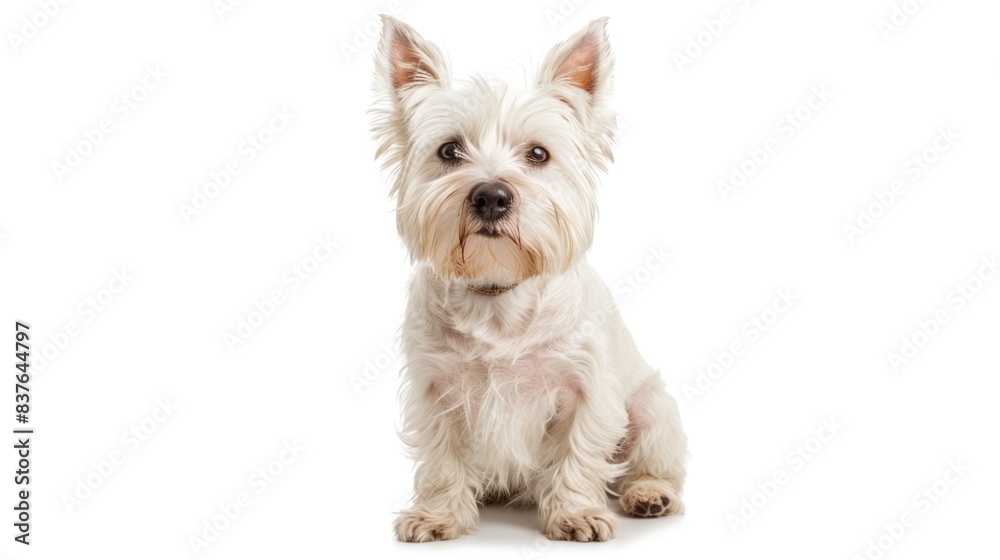 west highland white terrier sitting on a white background west highland white terrier sitting on a white background
