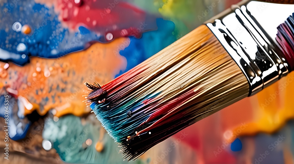 Fototapeta premium A set of brushes and paints for creating art