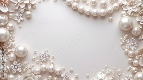 Elegant Pearl and Rhinestone Frame Ideal for Wedding Photos