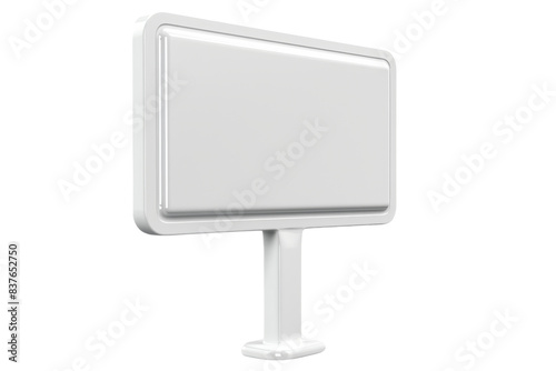 Clean 3D render of a white inflatable street sign blank and ready for customization or branding cut out transparent isolated on white background PNG file