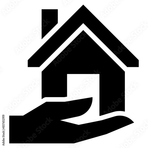housing loan or mortgage for real property or real estate solid icon
