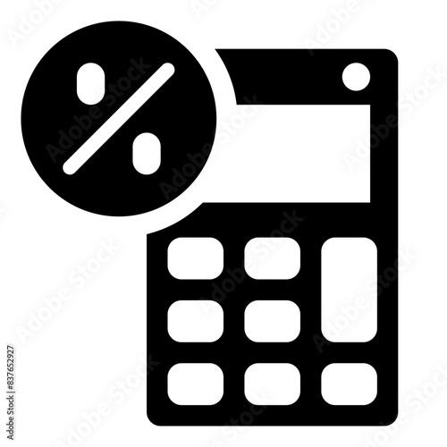 calculate interest rate fees for loans or financial solid icon