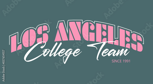 Los Angeles typography slogan for t shirt printing, tee graphic design, vector illustration.