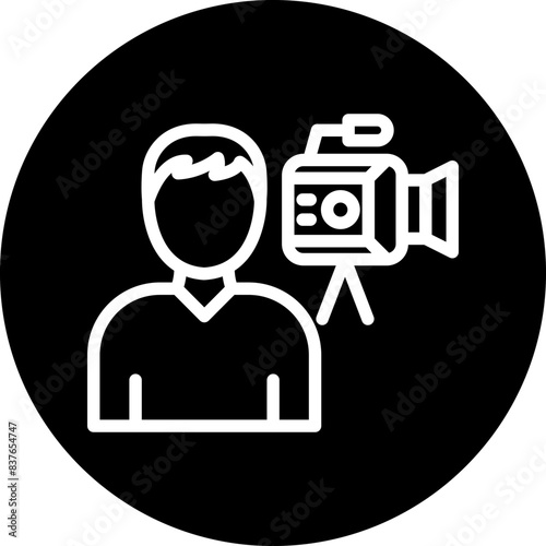 Camera Operator Male Icon Style