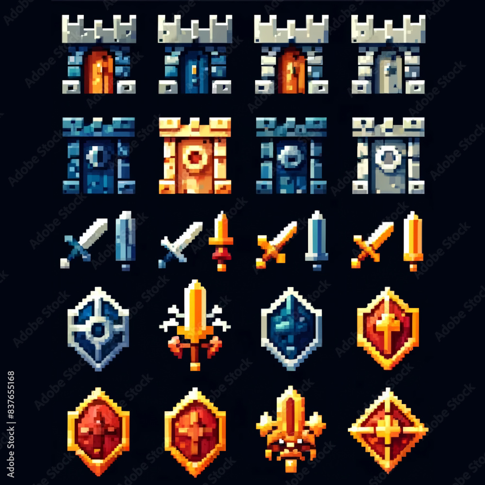 custom made wallpaper toronto digitalPixel Art RPG Castle Armories Icons
