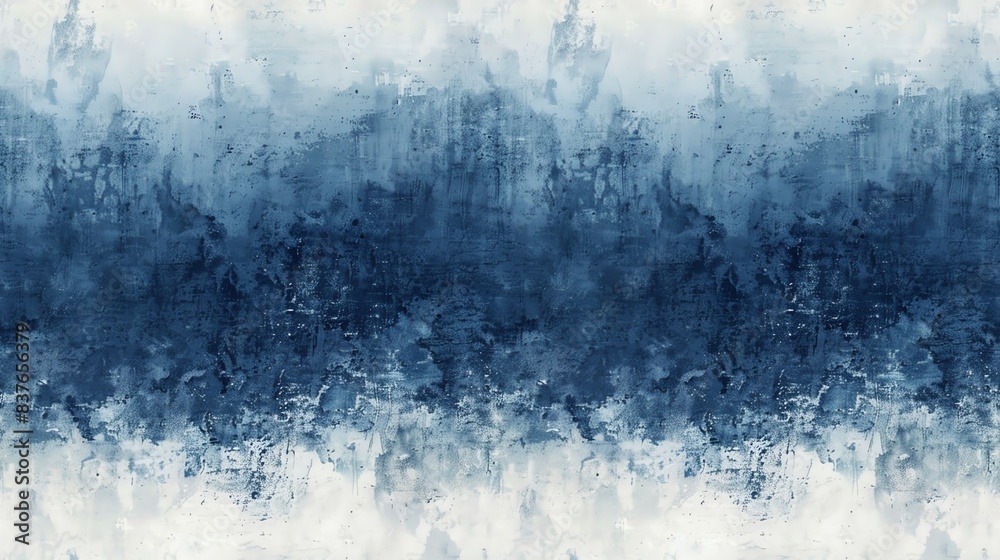 Obraz premium Hand-drawn seamless pattern featuring ombre denim washes with smooth transitions between light and dark shades, perfect for a dynamic and contemporary look