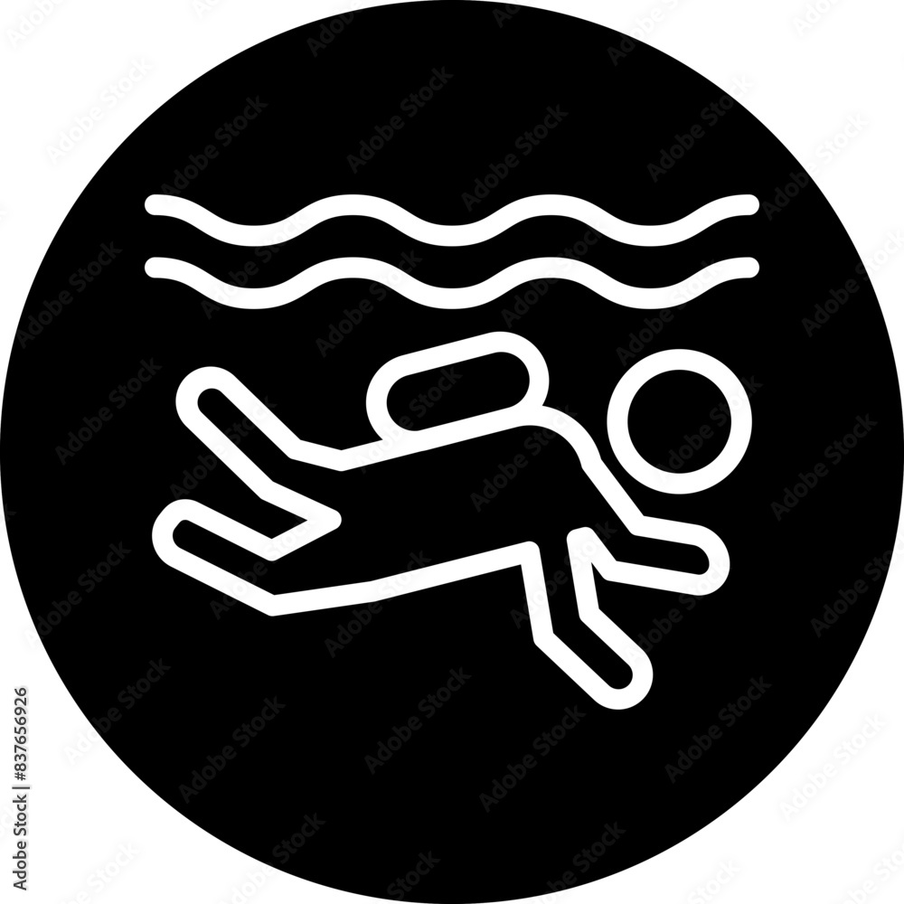 Open Water Diving Icon Style Open Water Diving Icon Style