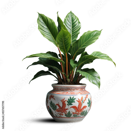 plant in a red pot
