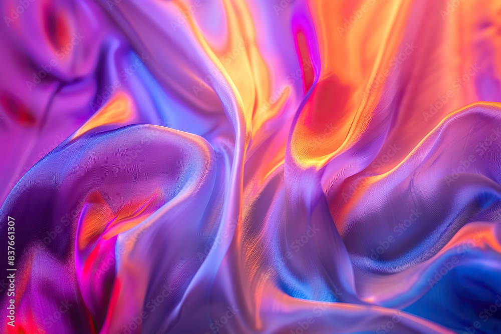 Fototapeta premium Beautiful texture surface neon wave, design natural abstract background