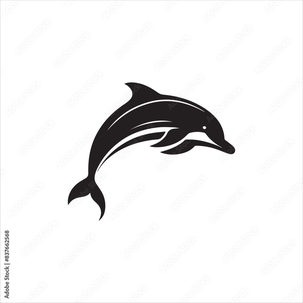 Obraz premium dolphin silhouette vector illustration