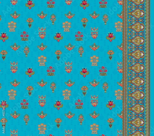 Allover, Textile, Flower, Motif, Background, Colorful, Textile Design, 