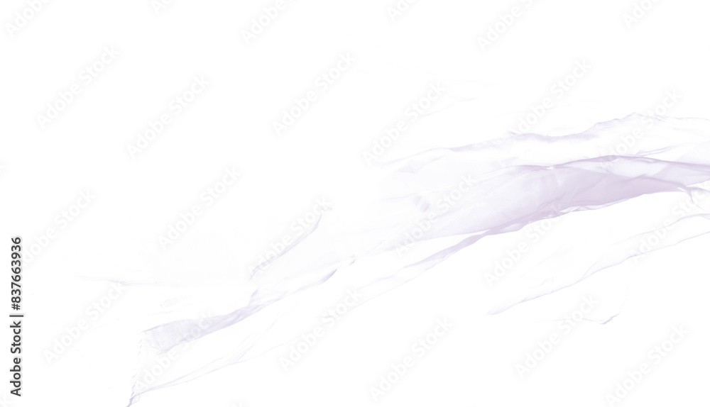 Purple Violet Organza fabric flying in curve shape, Piece of textile blue sky organza fabric throw fall in air. White background isolated motion blur Purple Violet Organza fabric flying in curve shape, Piece of textile blue sky organza fabric throw fall in air. White background isolated motion blur