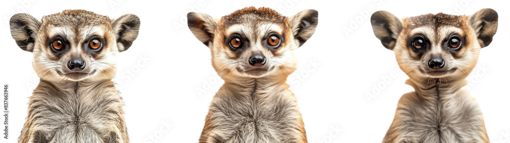 Three Ring-Tailed Lemurs Looking at the Camera Three Ring-Tailed Lemurs Looking at the Camera