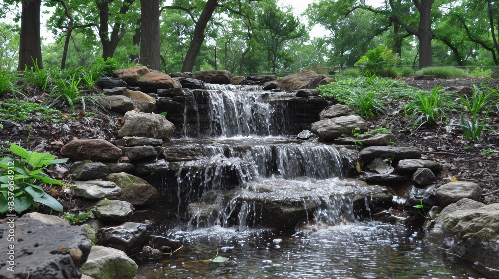 Fototapeta premium Mini Waterfall in the Park 