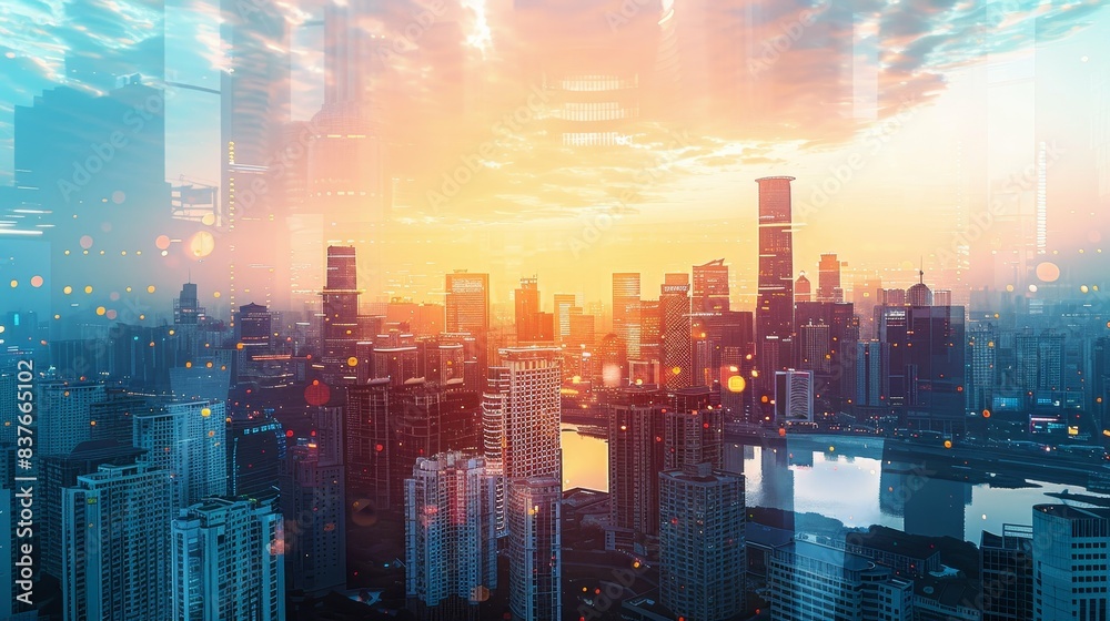 Reflections of a Modern City Skyscrapers at Sunset in the Urban Jungle Reflections of a Modern City Skyscrapers at Sunset in the Urban Jungle