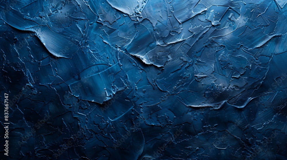 Blue painted wall, black background