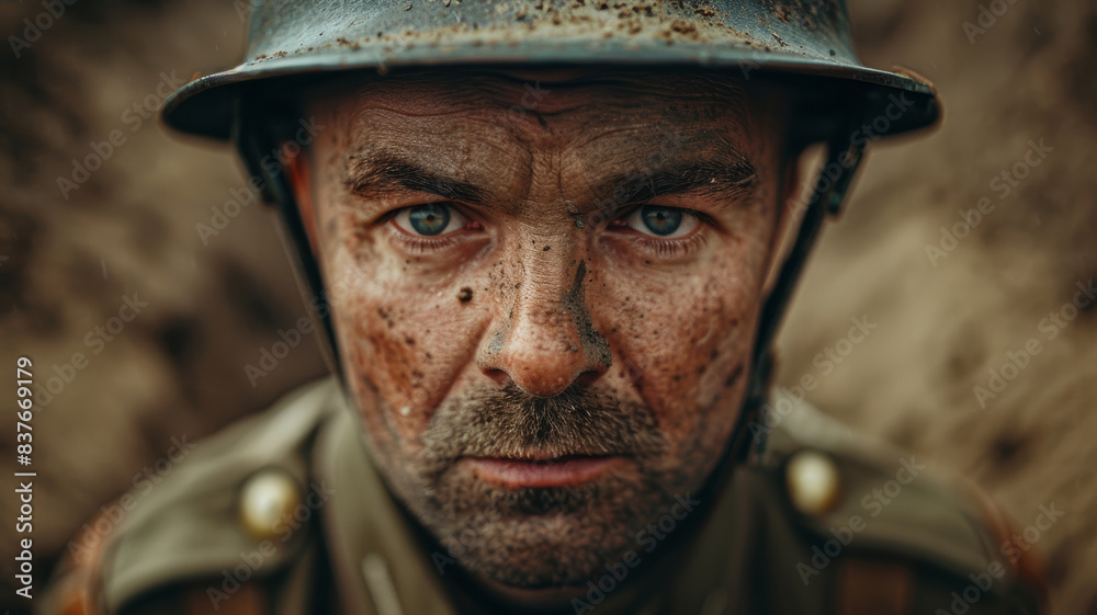 Serious British WWI Soldier Portrait. Serious British WWI Soldier Portrait.