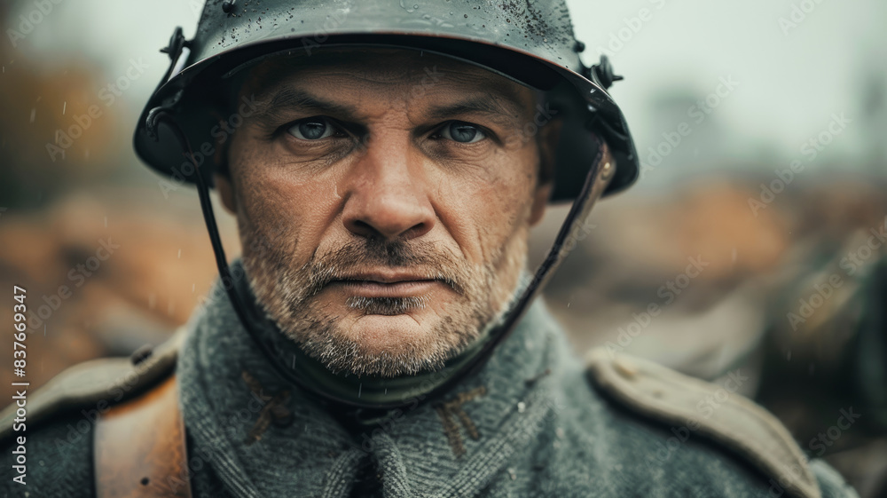 Fototapeta premium Austro-Hungarian Soldier in WWI Uniform