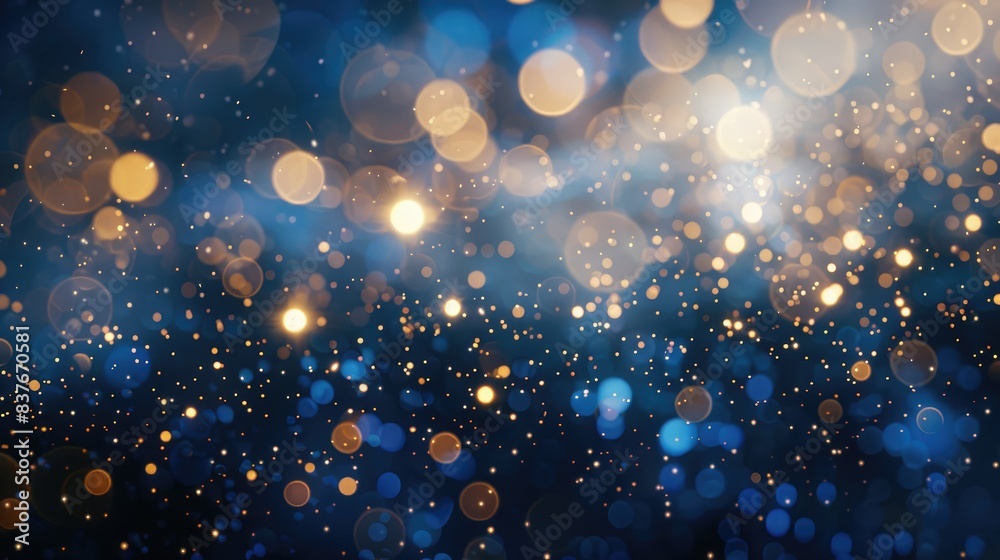 Sparkling bokeh lights on a blue gradient background, ideal for elegant and luxurious design projects Sparkling bokeh lights on a blue gradient background, ideal for elegant and luxurious design projects