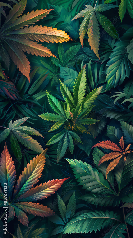 Tropical Cannabis Leaf Banner Tropical Cannabis Leaf Banner