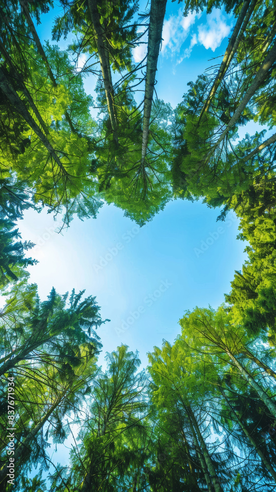 Fototapeta premium Love in Nature, Heart-Shaped Tree Canopy