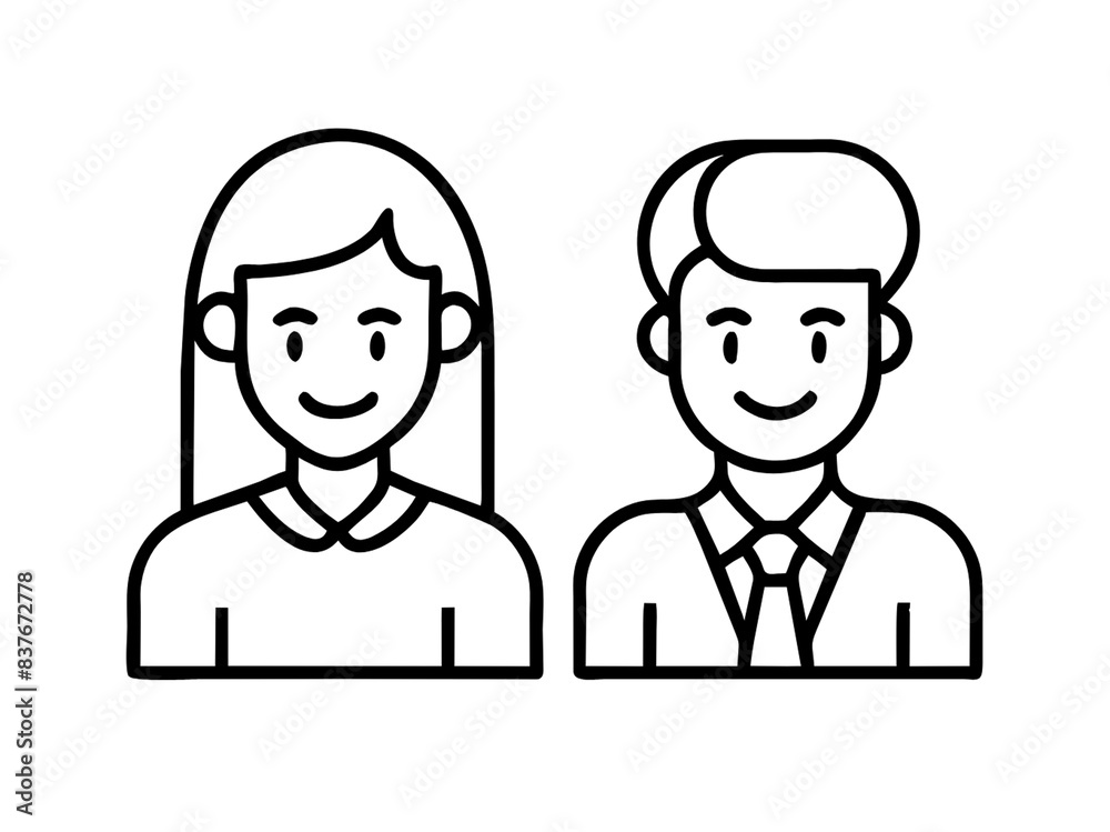 A vector illustration depicting male and female face silhouettes or icons, serving as avatars or profiles for unknown or anonymous individuals. The illustration portrays a man and a woman portrait.
A vector illustration depicting male and female face silhouettes or icons, serving as avatars or profiles for unknown or anonymous individuals. The illustration portrays a man and a woman portrait.