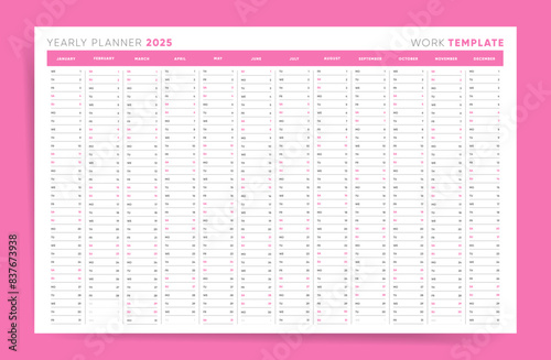 Bright and Colorful 2025 Yearly Planner Template
