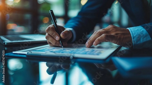 Person writing on paper with pen